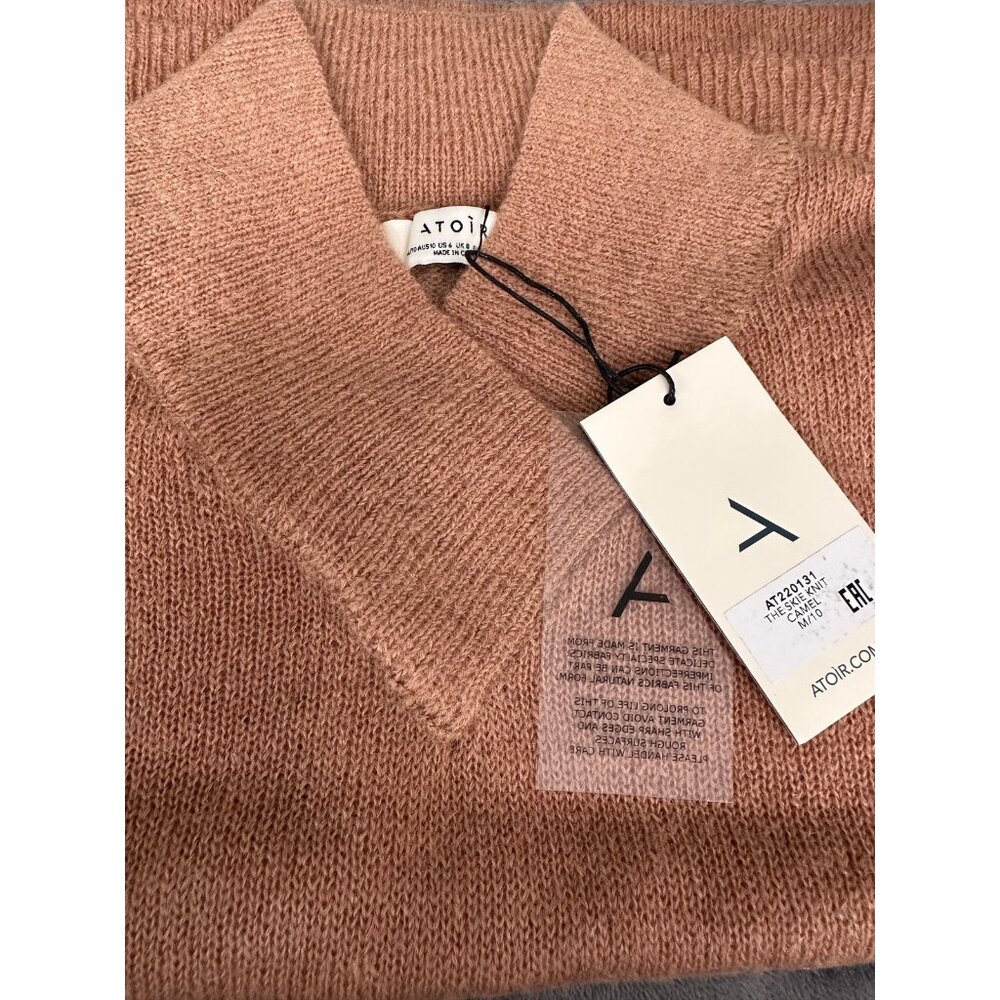 Atoir The Skie Knit Top Camel Brown Nylon Mohair Wool Blend Size M/10 NWT - Picture 3 of 3